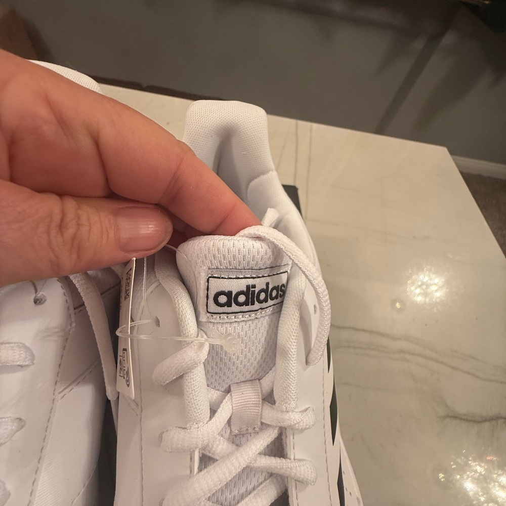 Adidas CourtSmash White and Black Tennis Shoes - Picture 4 of 8